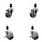 Service Caster 3'' Thermoplastic Rubber Wheel Swivel 1-3/8'' Expanding Stem Caster Set 2 Brakes, 4PK SCC-EX20S314-TPRB-2-TLB-2-138 - alternate 1